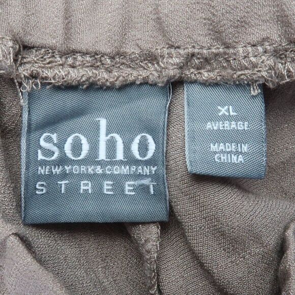 SOHO STREET TAUPE LIGHTWEIGHT PULL ON CASUAL PANTS WITH TASSLE DETAIL SIZE XL - Picture 2 of 9